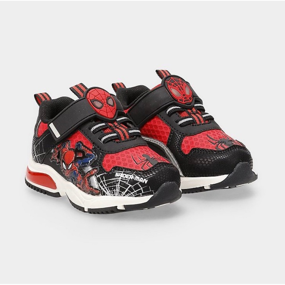 Marvel Spider-Man Light Up Sneakers Kids Size 6 Ground Up Black Red